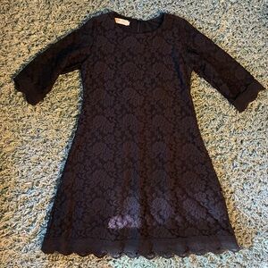 Elegant Black Lace Overlay Dress